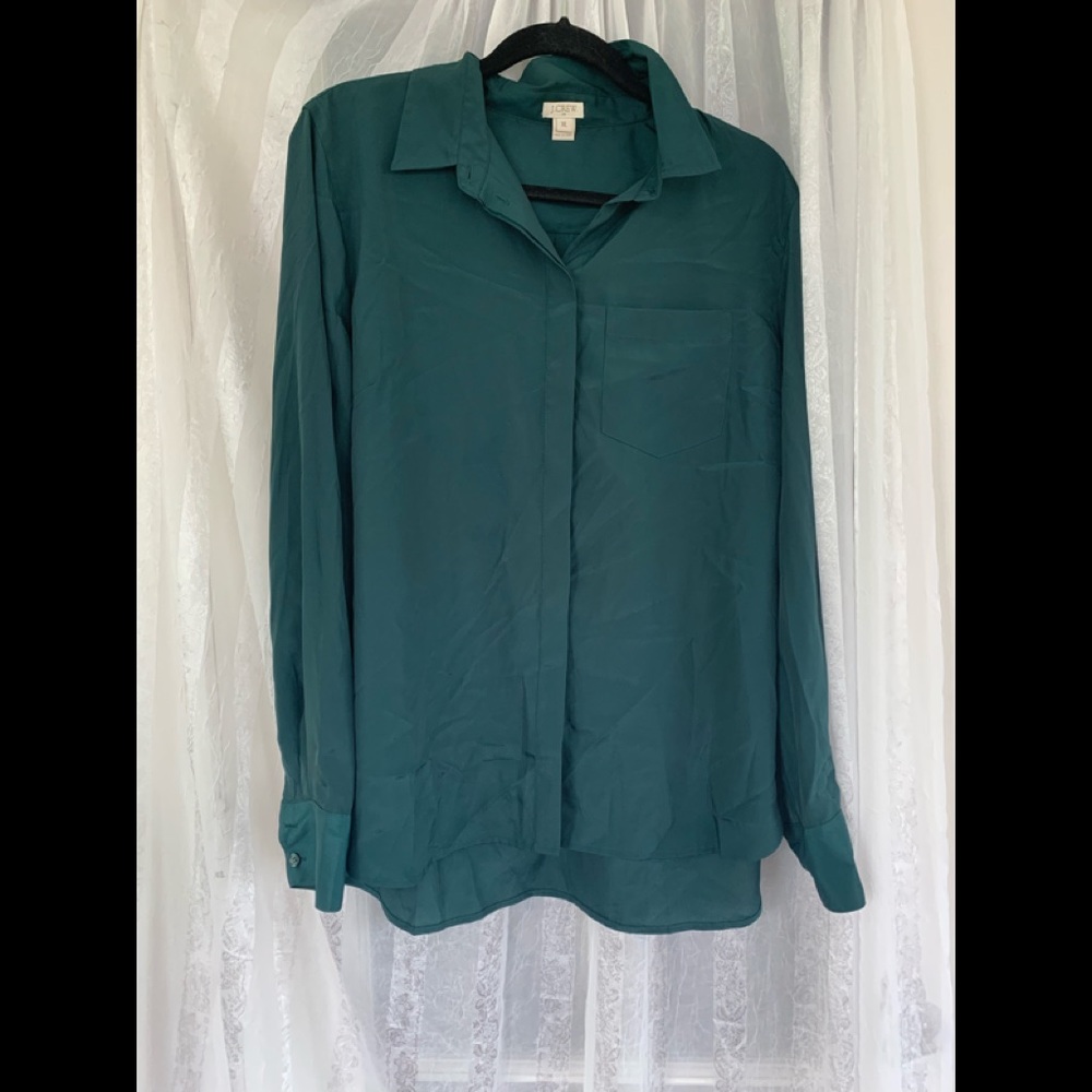 J. crew green button down